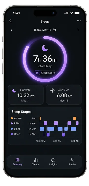 Pulse health and fitness app screen on an iPhone